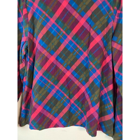 Talbots Womens Plaid Long Sleeve Turtleneck Tee Top Size XL Holiday CJ. Jill Flo - Picture 8 of 13